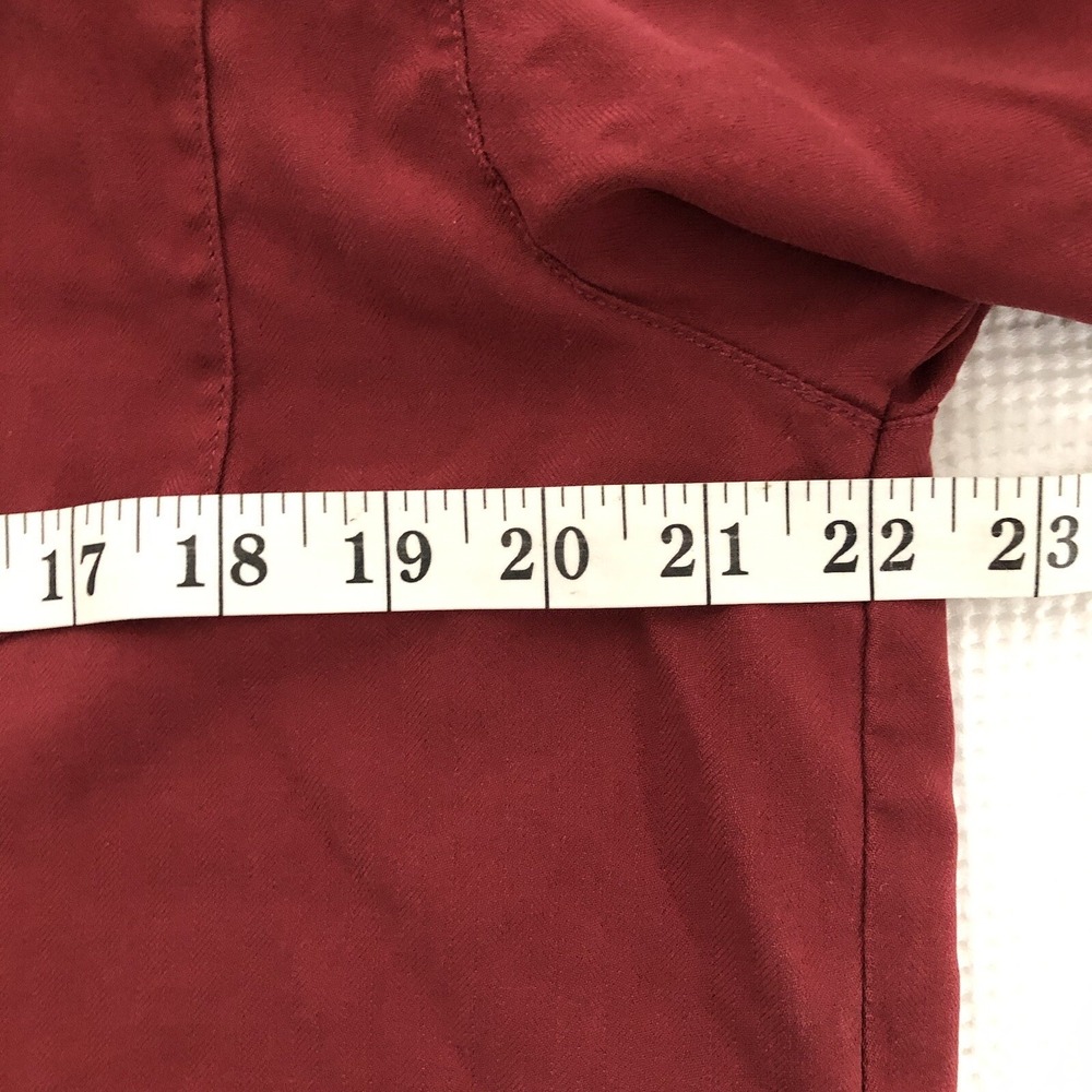 Seven Palm Silk Button Shirt Mens L Red Hawaiian cut Short sleeve - Picture 5 of 8